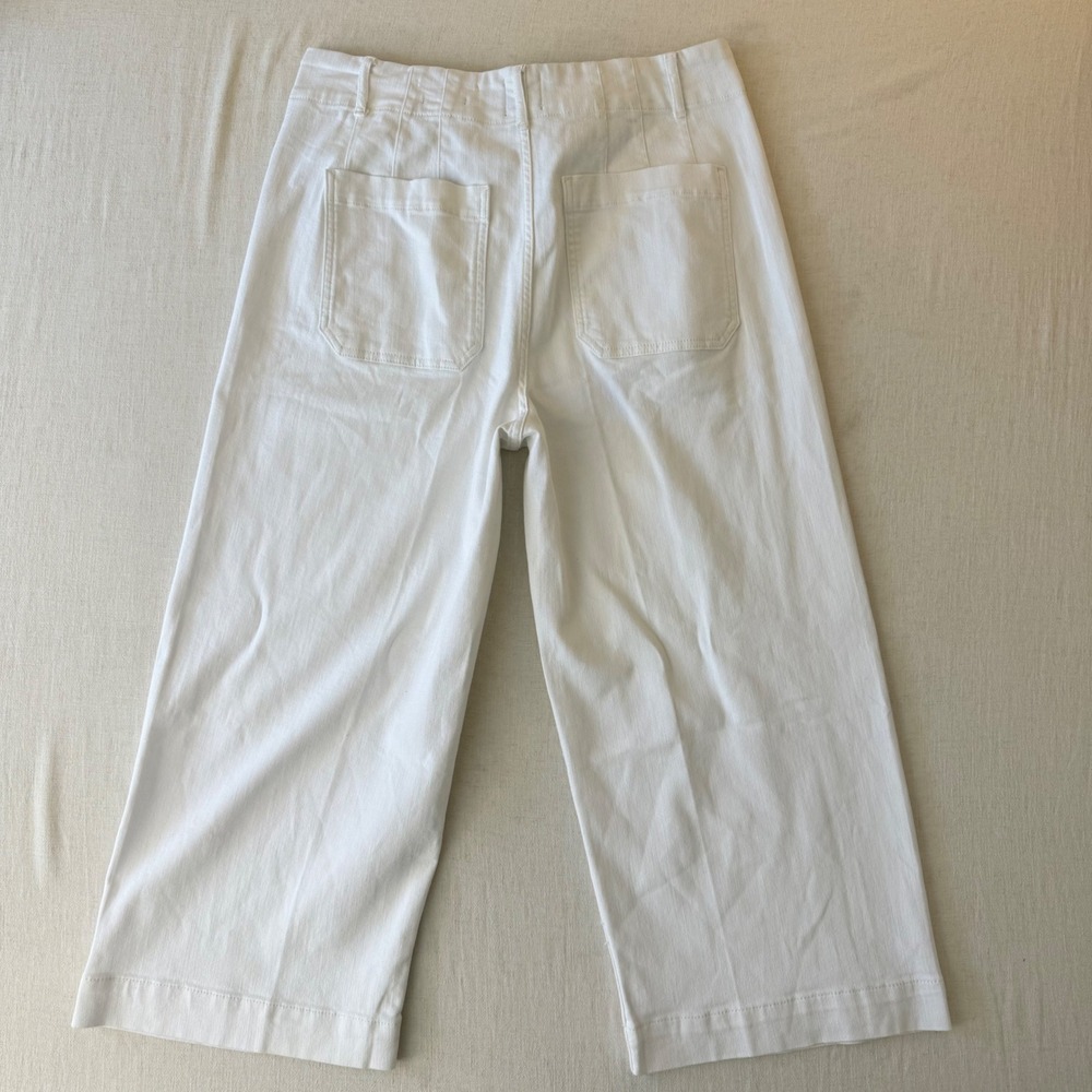 Maeve Anthropologie The Colette Wide Leg Crop Pants Women 16W White - Picture 3 of 12